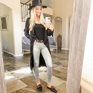 AG Gray Frayed Hem Skinny Jeans size 26